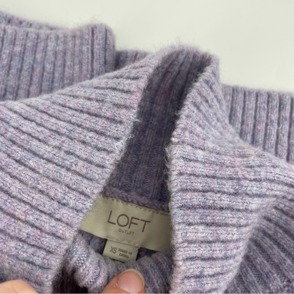 Loft Sweater Lavender Purple Knit Mock Neck XS - Picture 5 of 6